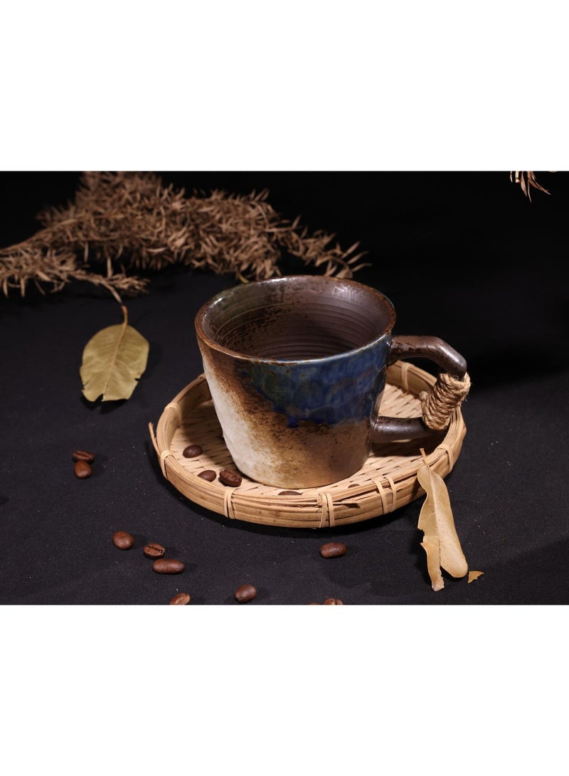 Clink Japanese Retro Mug Simple And Creative Coarse Pottery Coffee Cup Blue - Image 2